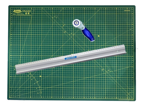 Tabla De Corte A2 60x45 + Regla 50 Plantec + Rotativo Dasa