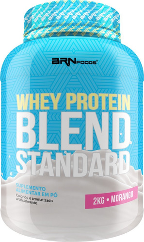 Whey Protein Blend Soro Do Leite Pote 2kg - Massa Muscular Sabor Morango