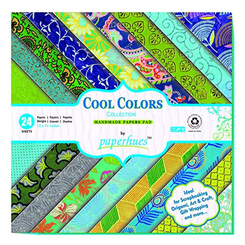 Cool Colors Collection Handmade Scrapbook Papers 12x12'...