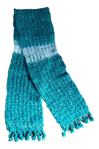 Bufanda Rectangular Unisex Tejida Al Crochet