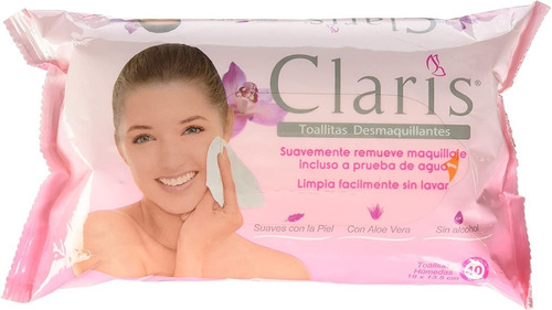 Toallitas Desmaquillantes Claris Con Aloe Vera 40´s  E-full 