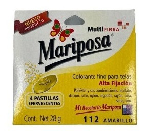 3 Piezas Colorante Mariposa Multifibra Amarillo 112