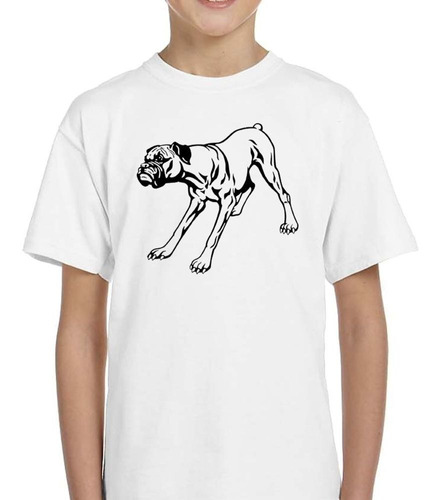 Remera De Niño Perro Boxer Silueta Vector