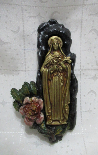 Figura Decorativa Santa Teresa De Jesús Base Madera Ébano