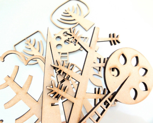 Imagen 4 de 6 de Arboles Kit X 10 - Aplique - Mdf / Fibrofacil