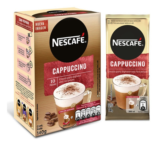 Nescafe Mixes Capuccino 14grx10un (2 Display)-super