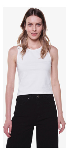 Polera Gracia Crop Blanca