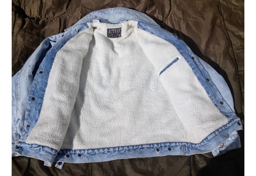 Chamarra Mezclilla Borrega Attrak Denim Vintage Azul Sherpa (Usado)