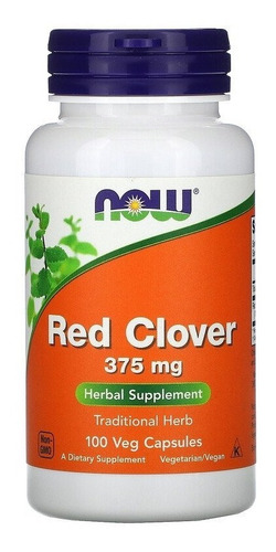 Trevo Vermelho - Red Clover 375mg Now Foods 100 Caps - Usa Sabor Without flavor