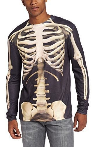 Faux Real Men's Skeleton Camiseta De Halloween, Multi,