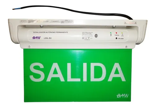 comprar Cartel Led Luminoso De Emergencia Señalización Salida Fondo Verde Baw