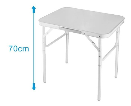 Mesa Dobravel Aluminio 90 X 60cm Vira Maleta Para Camping 