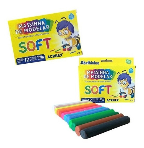 Massinha Soft Conjunto Com 12 Cores Acrilex