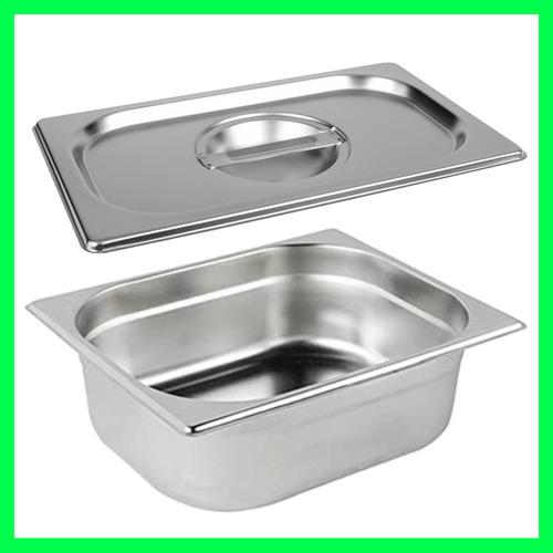 Kit De 10 Cubas Gastronômicas C/tampa Buffet Inox 1/4 150mm