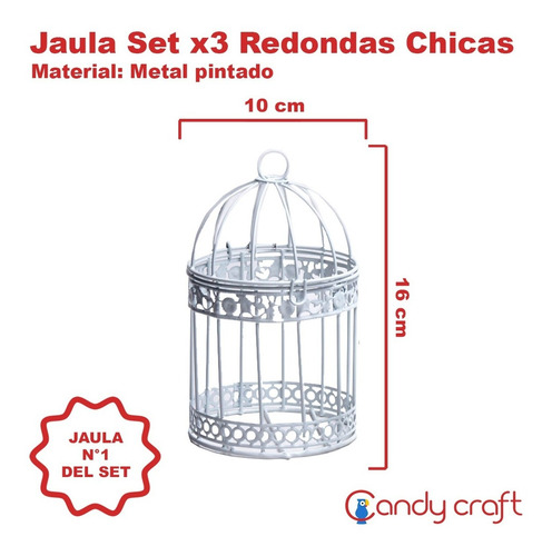 Imagen 2 de 10 de Jaula Set X 3 Unidades! Decoración, Centro De Mesa!