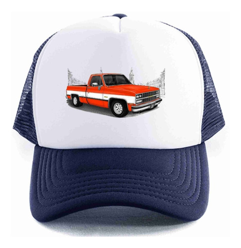 Gorra Camioneta Chevrolet Cheyenne 90 Naranja-blanco