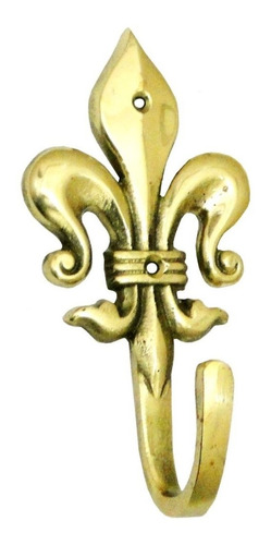 Cabide Pendurador Para Parede Flor De Liz Em Bronze 2 Peças