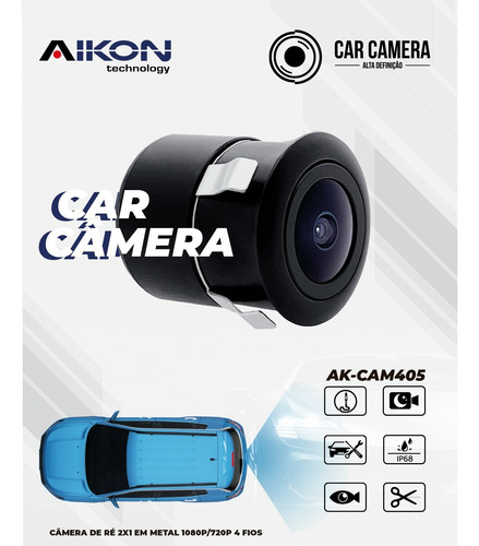 Câmera De Ré E Frontal 2x1 Borboleta Aikon Ahd 1080p