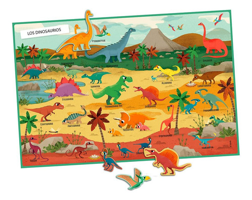 Mi Estuche De Imanes Dinosaurios: 30 Imanes De Dinosaurios, 1 Bonito Póster Para Saberlo Todo Sobre Los Dinosaurios, De Vv. Aa.., Vol. 1. Editorial Auzou Creatif, Tapa Dura, Edición 1 En Español