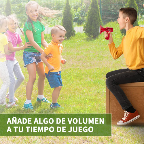 2 Pcs Juguete Altavoces Amplificador Mano Para Niños 4 Modos Morado-rojo