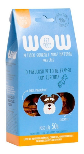 Petisco Natural Para Cães Sabor Peito De Frango Com Cúrcuma 