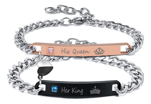 Vnox Pulseras Para Parejas King&queen ' Pulseras Para Él Y P