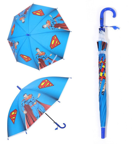 Imagen 4 de 6 de Paraguas Infantil Superman Dc Original New Ar1 4973 Ellobo