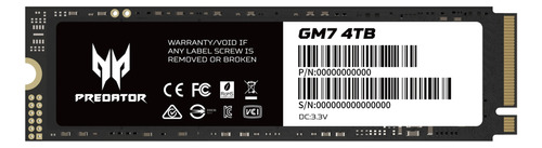 Ssd M.2 Acer Predator Gm7 4tb Pcie 4.0 2280 Bl.9bwwr.120