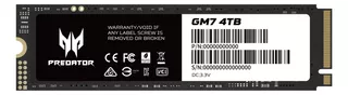 Ssd M.2 Acer Predator Gm7 4tb Pcie 4.0 2280 Bl.9bwwr.120