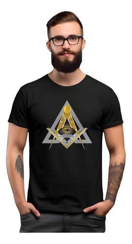 Camiseta 100% Algodão Masculina Maçonaria Cruz Templário Uv