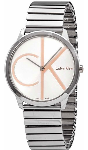 Reloj Calvin Klein Hombre Swiss Made Minimal Silver K3m21bz6