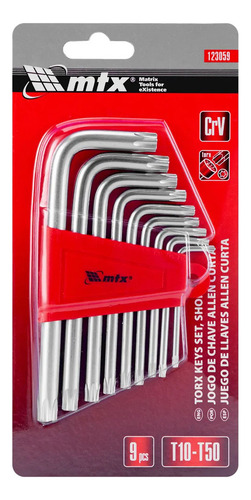 Jogo Chave Torx Tipo L T10 A T50 Com Furo 3 Cxs 123059 - Mtx