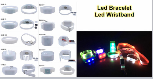 Imagen 5 de 10 de Pulseras Con Luz Led Y Logo Brazaletes Para Fiesta Concierto