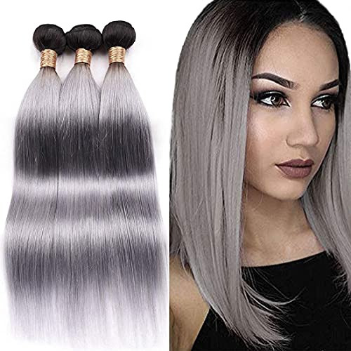 Muaowig Ombre Gris Paquetes Brazilian Remy Cabello Fc8dp