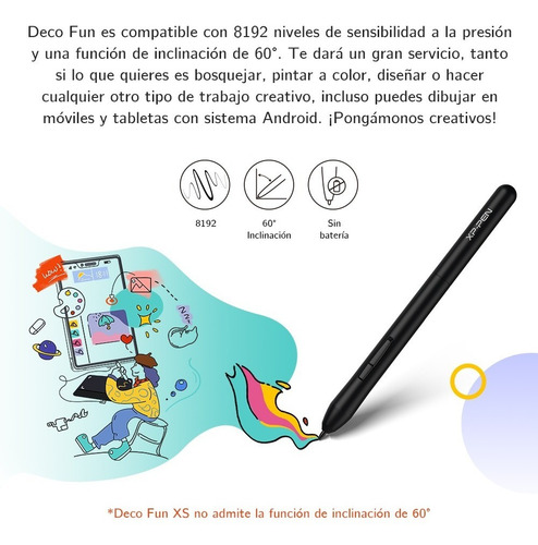 Imagen 9 de 10 de Tableta Gráfica Digitalizadora Xp-pen Deco Fun L Negra Lapiz