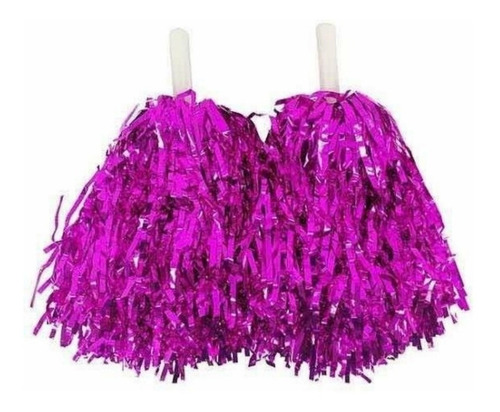 Imagem 1 de 4 de Pompom Líder De Torcida Festa Esporte Metalizado - Cor Pink