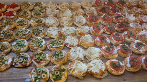 100 Pizzetitas Vegetarianas - Cebolla, Napol, Choclo, Verdeo