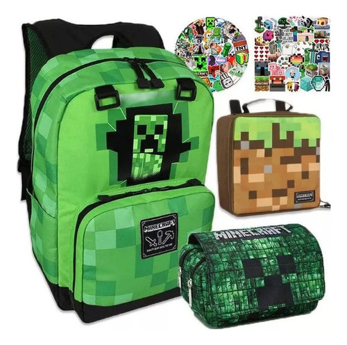 Mochila De Estudio Minecraft Para Adolescentes, Niños Y Niño