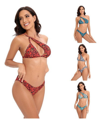 Bikini Traje De Baño Estampado Leopardo Sexy Moda Playa Surf