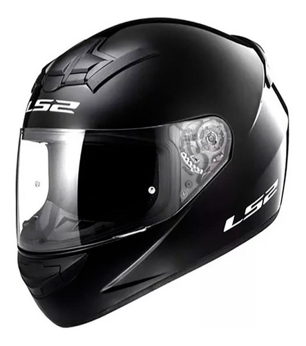 Casco Certificado Para Motos Ls2 Ff352 Negro Brillante