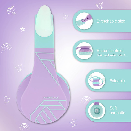 Auriculares Bluetooth Powerlocus Para Niños Con Micrófono 85