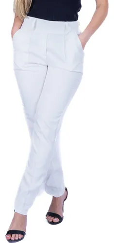 Calça branca best sale feminina para trabalhar