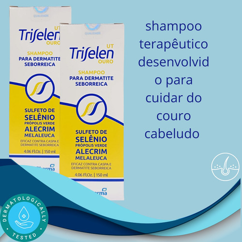 Kit 2 Triselen Ouro Anticaspa SelĂȘnio Alecrim Melaleuca.