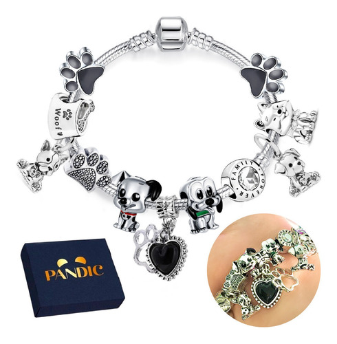 Pulsera Pandor Charms Perritos Baby I Love Dog Pulsera Dama 