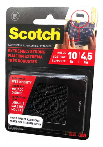 Set 2 Par Sujetadores 3m Scotch Sujeción Extrema 2.54x7.62cm