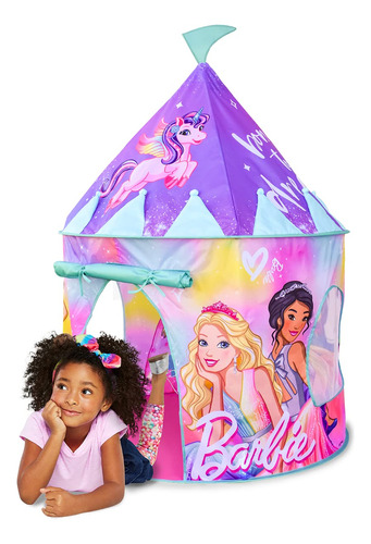 Barbie Pop Up Castle - Pink Princess Play Tent P.