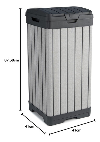 Cesto De Basura De Polipropileno Para Jardin Keter Rockford Color Gris