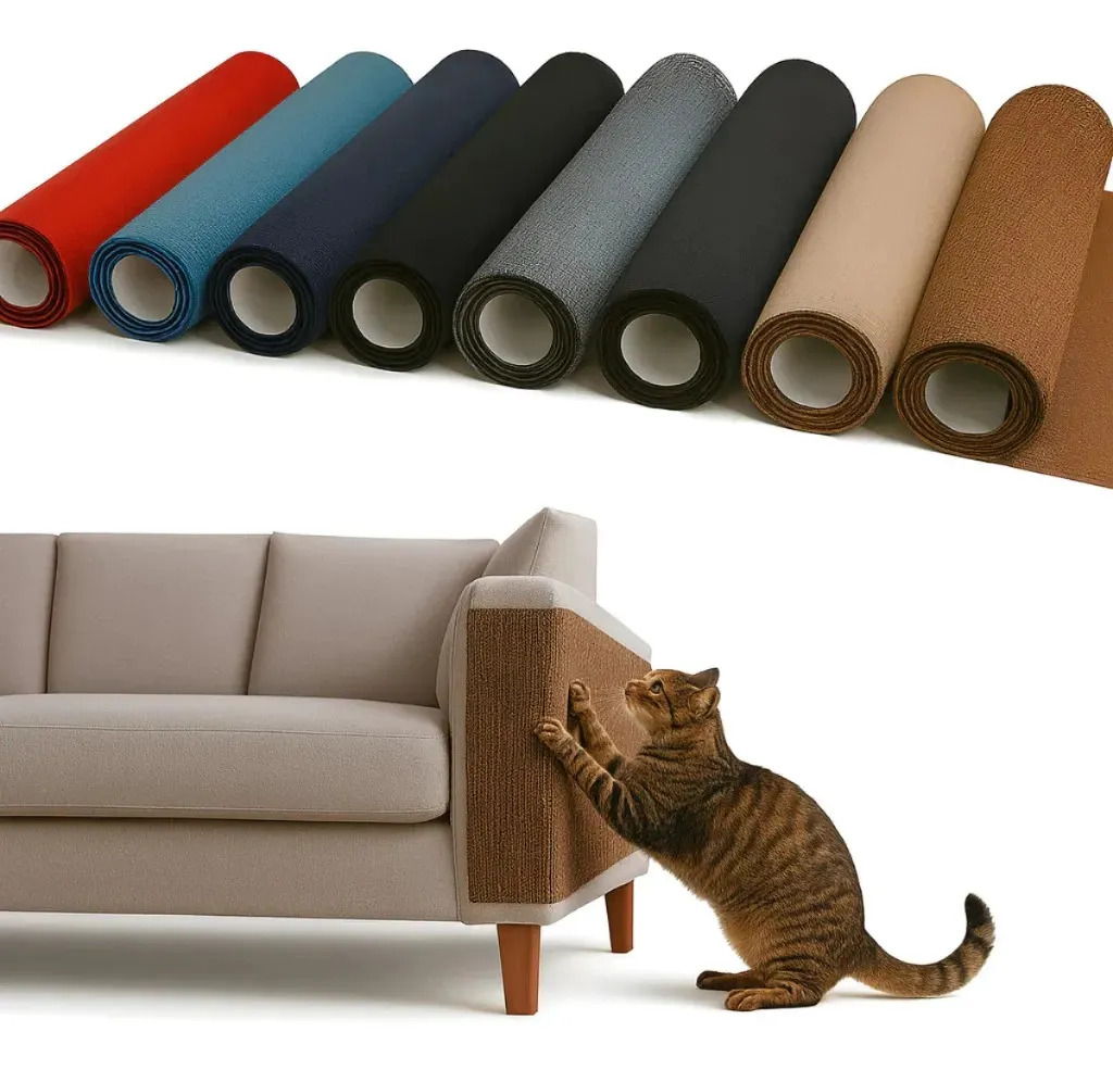 Arranhador E Protetor De Sofá Carpete Adesivo Gatos 200x50cm Caramelo