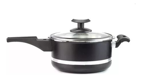Jogo De Panela Com Panela De Pressão 3 Panela Antiaderente Cor Preto CRAQUELADO