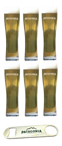 6 Vasos De Cerveza Patagonia Madison Weissbier + Destapador